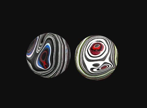 Fordite kenworth Pair of cabochons