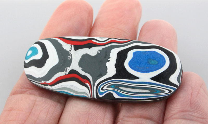 Big flat dome Metallic Blue Jeep Fordite 