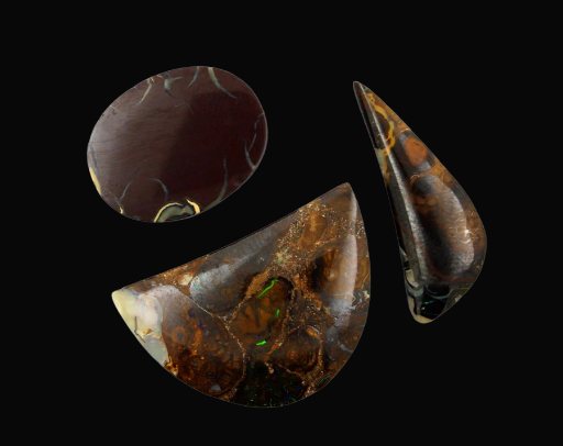 Sale bundle set of three hand cut Boulder Opal cabochon's