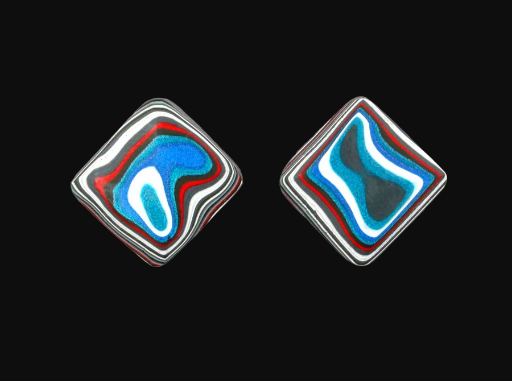 Fordite Jeep Pair of cabochons