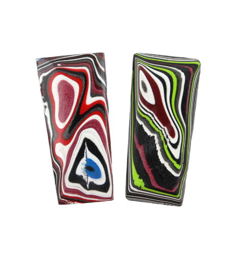 Large Fordite Jeep Pair of cabochons