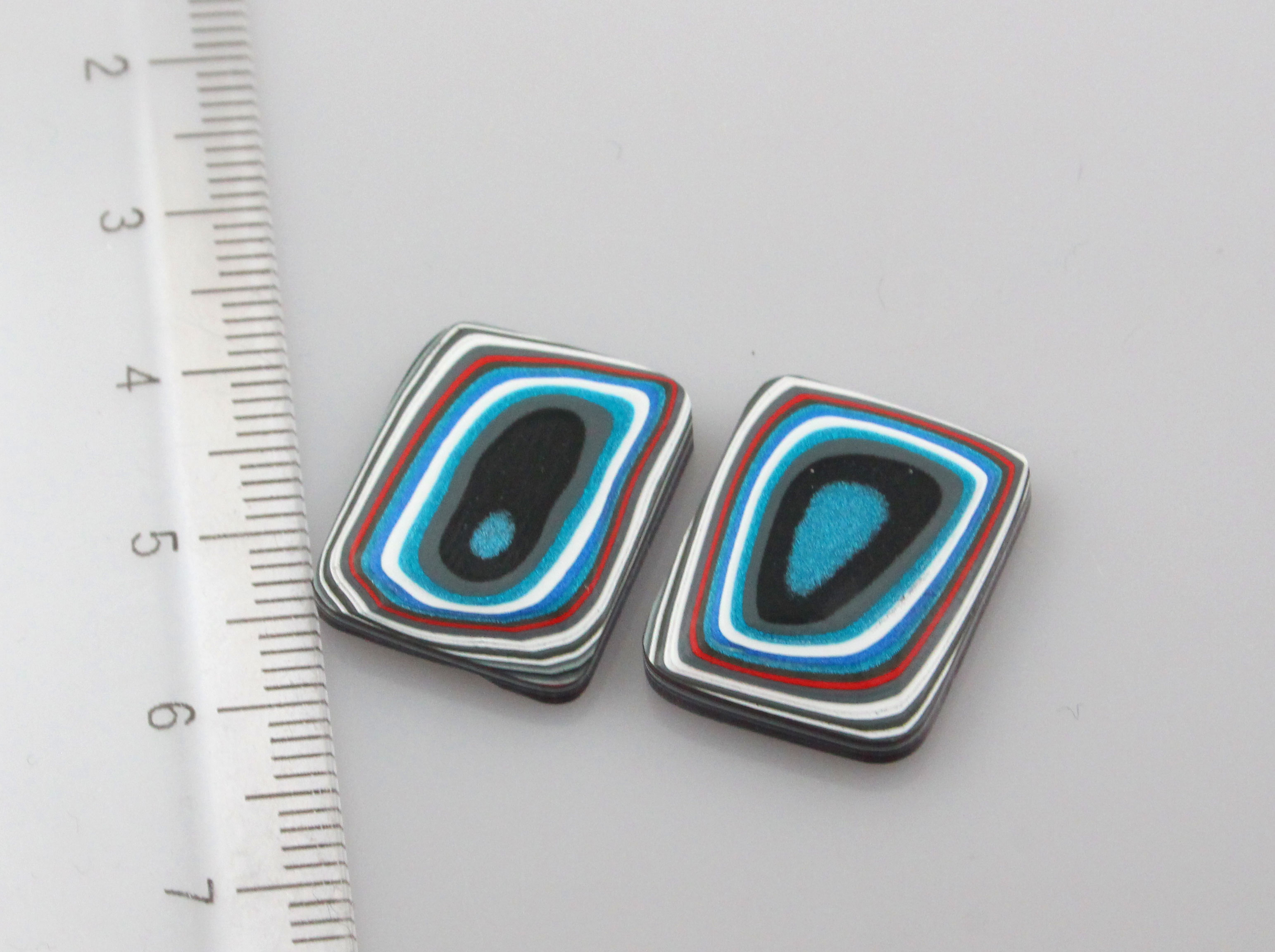 Fordite Jeep Pair of cabochons