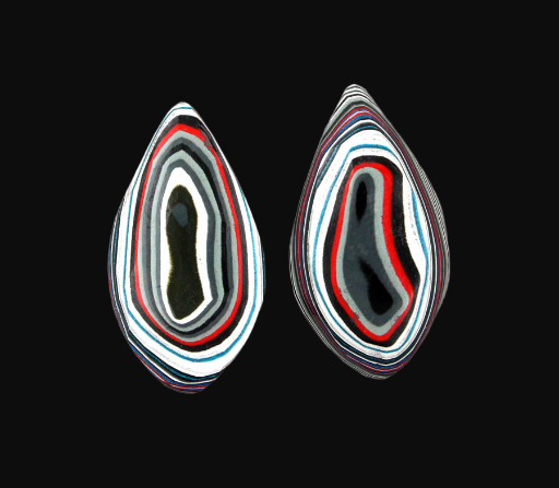  Fordite Jeep Pair of cabochons