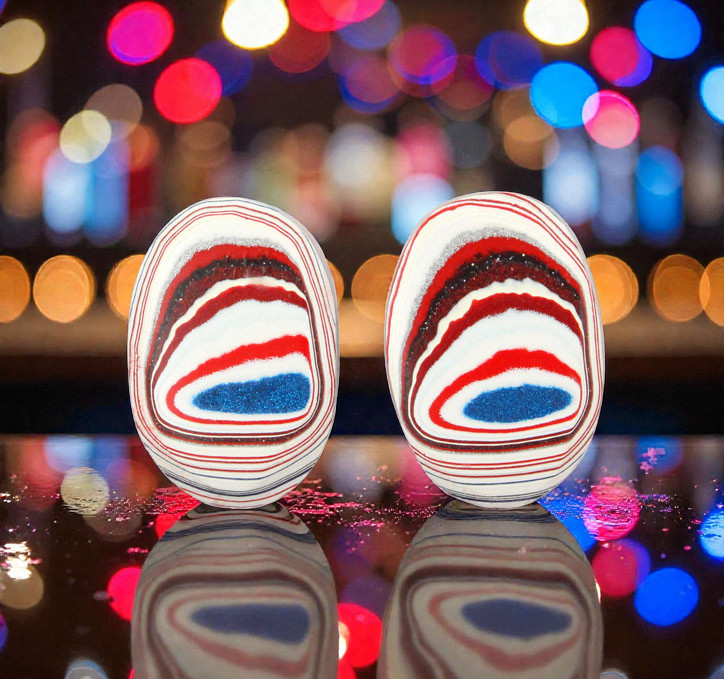 Fordite kenworth Pair of cabochons