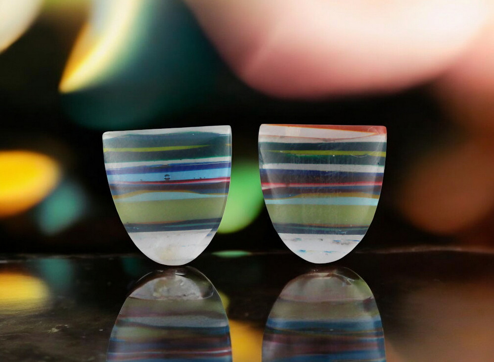 Surfite matched pair of cabochons