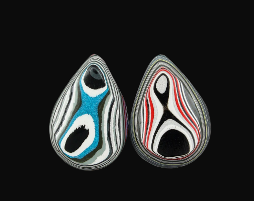 Fordite Pair of cabochons