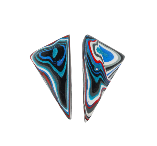 Large Fordite Jeep Pair of cabochons