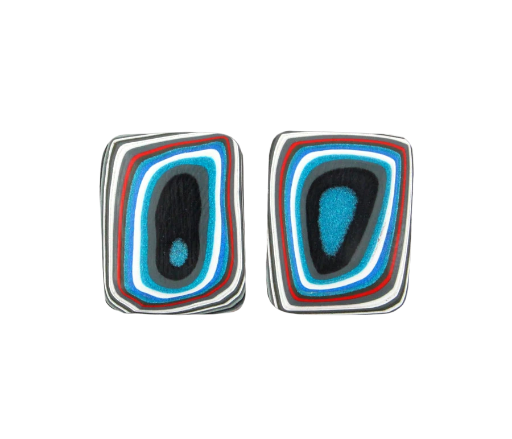 Fordite Jeep Pair of cabochons