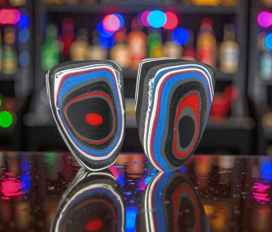 Fordite kenworth Pair of cabochons