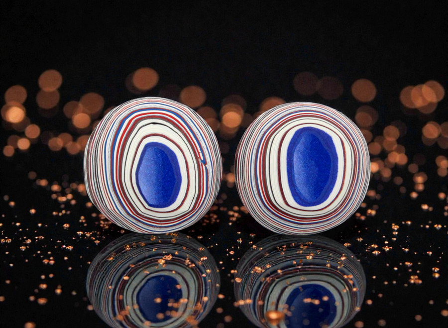Fordite kenworth Pair of cabochons