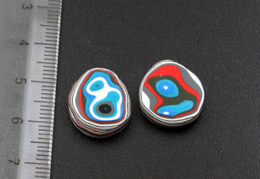 Fordite Pair of cabochons
