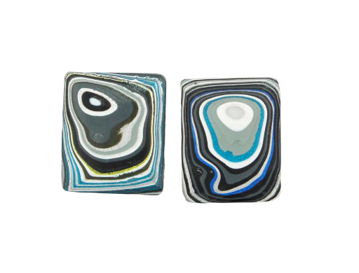Fordite Jeep Pair of cabochons