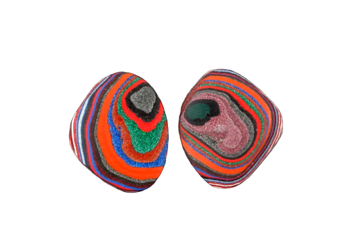 Fordite Pair of cabochons