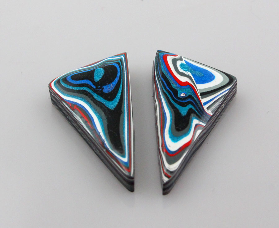 Large Fordite Jeep Pair of cabochons