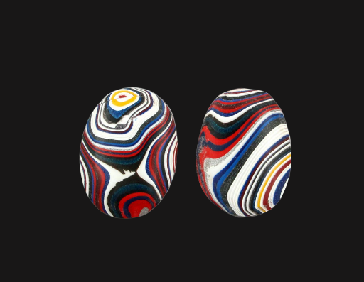 Fordite kenworth Pair of cabochons