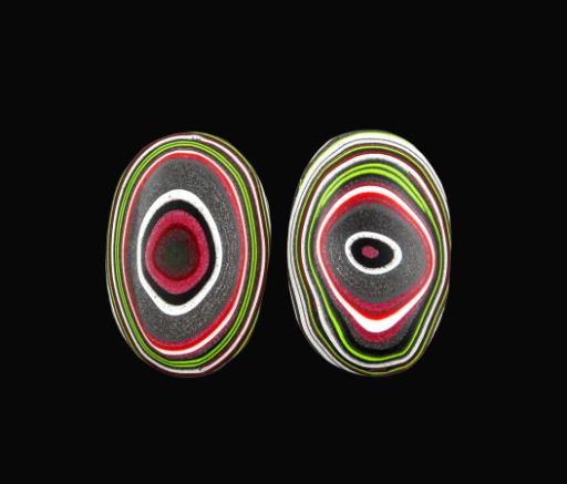 Fordite kenworth Pair of cabochons