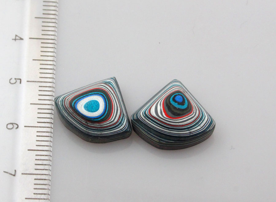 Fordite Jeep Pair of cabochons