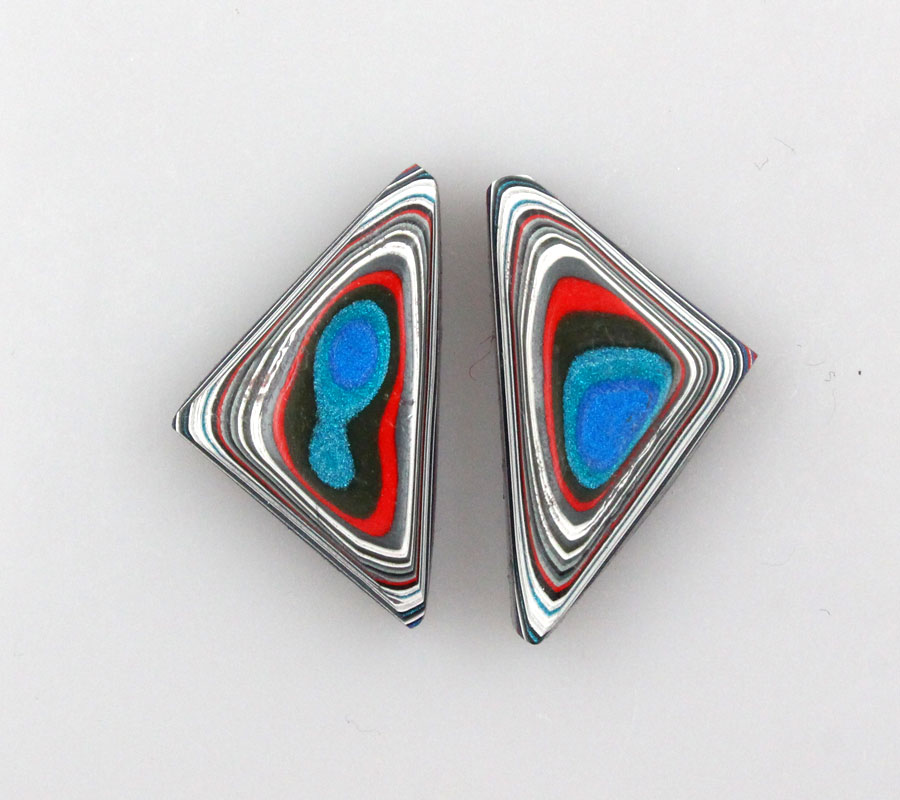 Fordite Jeep Pair of cabochons