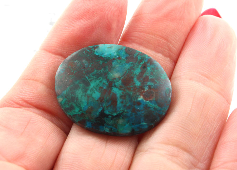 Hand Cut Parrots Wing Chrysocolla Cabochon