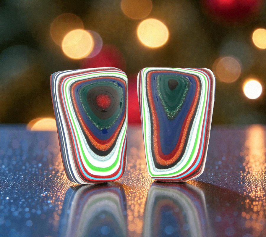 Fordite kenworth Pair of cabochons