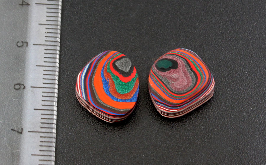 Fordite Pair of cabochons