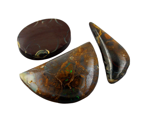 Sale bundle set of three hand cut Boulder Opal cabochon's 