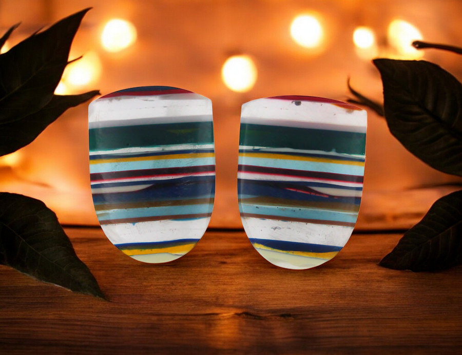 Surfite matched pair of cabochons