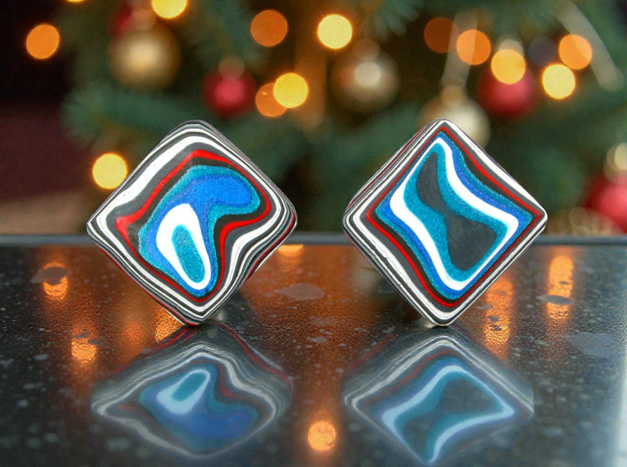 Fordite Jeep Pair of cabochons