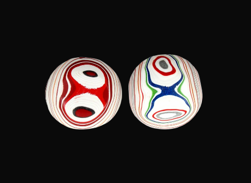 kenworth  Fordite Pair of cabochons