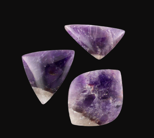 Sale bundle set of three hand cutChevron Amethyst cabochon's 