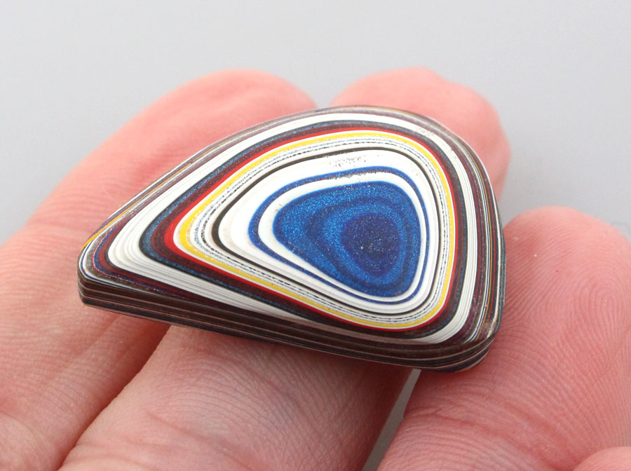 Hand Cut Metallic Blue Jeep Fordite 