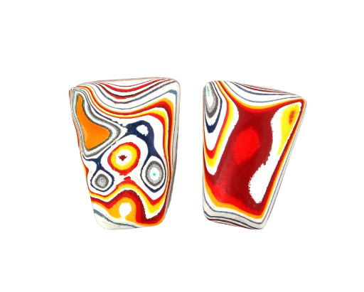 Fordite kenworth Pair of cabochons