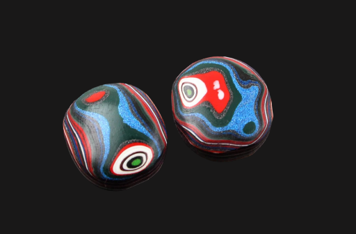 Fordite Pair of cabochons