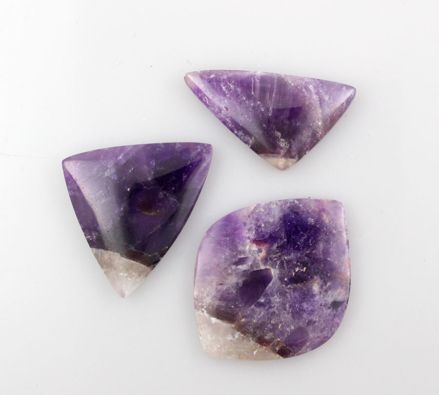 Sale bundle set of three hand cutChevron Amethyst cabochon's 