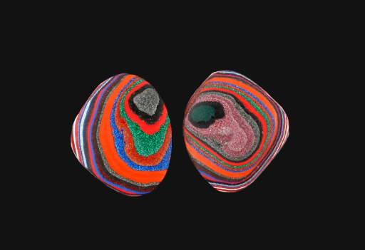 Fordite Pair of cabochons