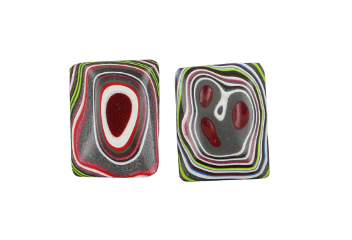  Fordite Jeep Pair of cabochons