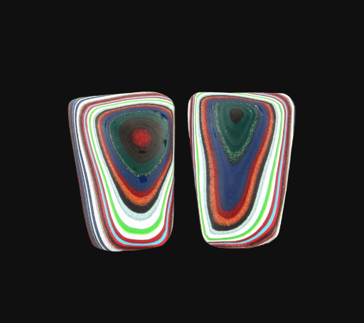 Fordite kenworth Pair of cabochons