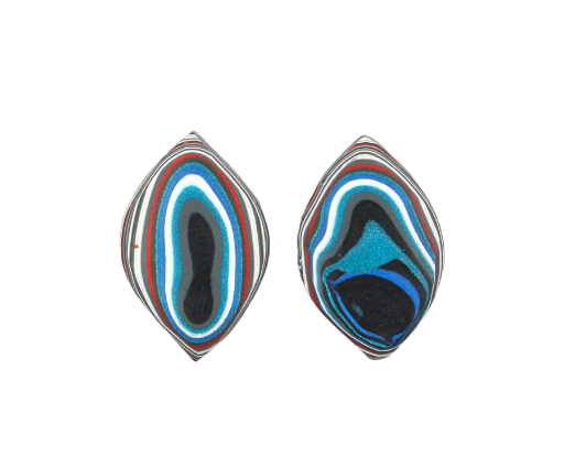 Fordite Jeep Pair of cabochons