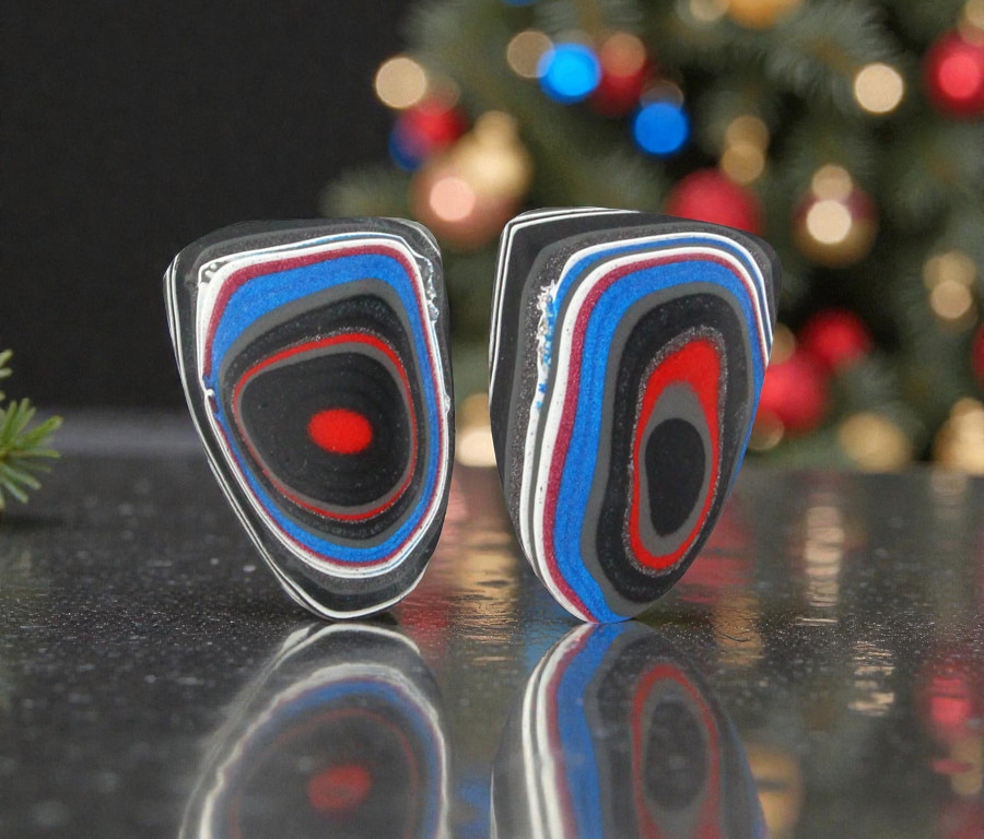 Fordite kenworth Pair of cabochons