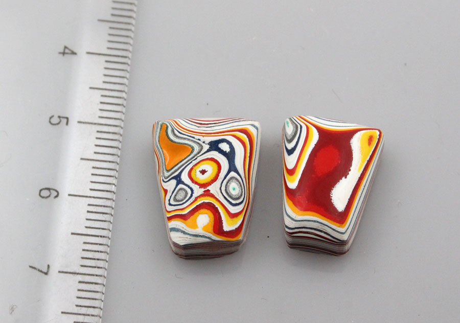 Fordite kenworth Pair of cabochons