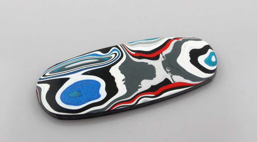 Big flat dome Metallic Blue Jeep Fordite 