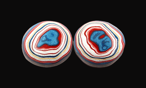 Stunning kenworth Fordite Pair of cabochons