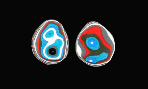 Fordite Pair of cabochons