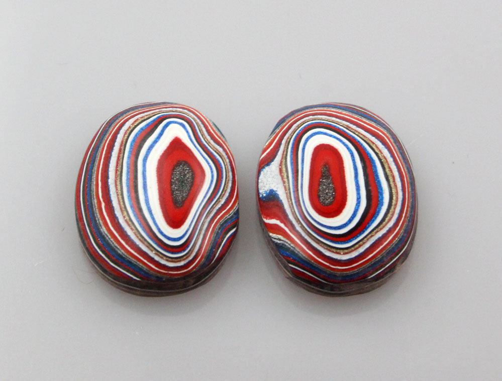 Fordite kenworth Pair of cabochons