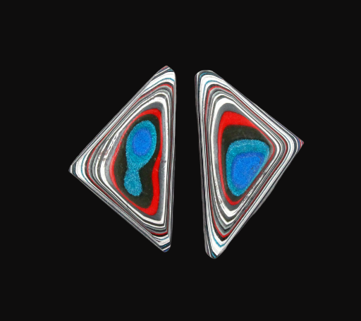  Fordite Jeep Pair of cabochons