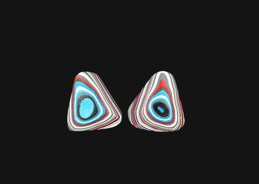 Fordite Pair of cabochons