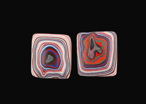 Fordite kenworth Pair of cabochons