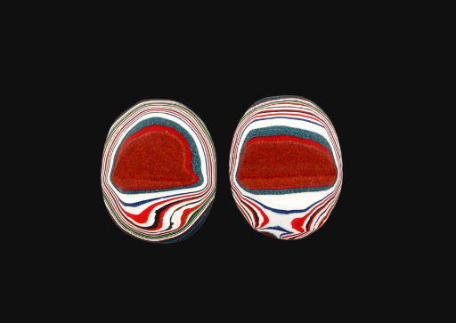 Fordite kenworth Pair of cabochons