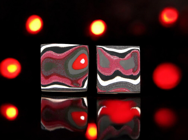 Fordite Pair of cabochons