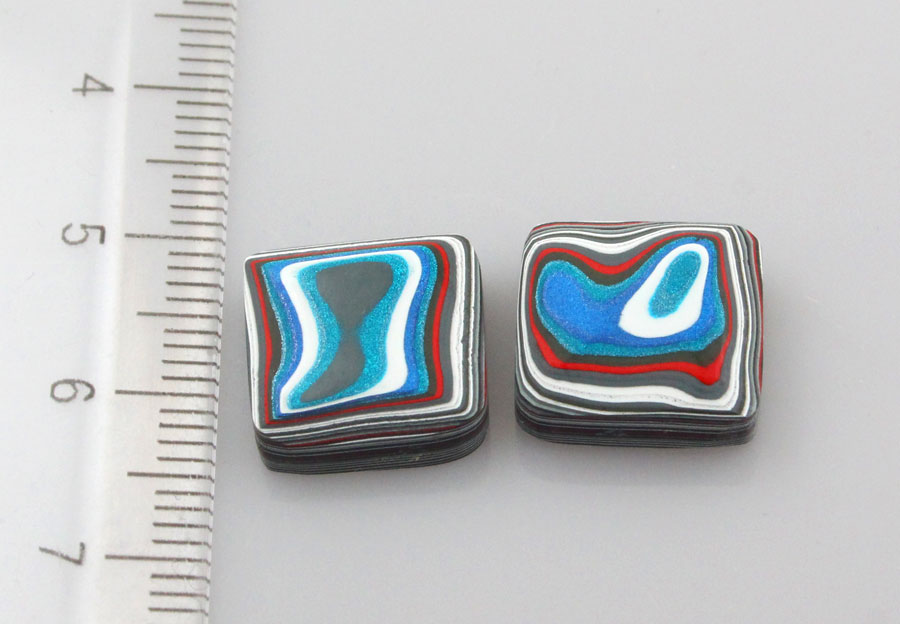 Fordite Jeep Pair of cabochons